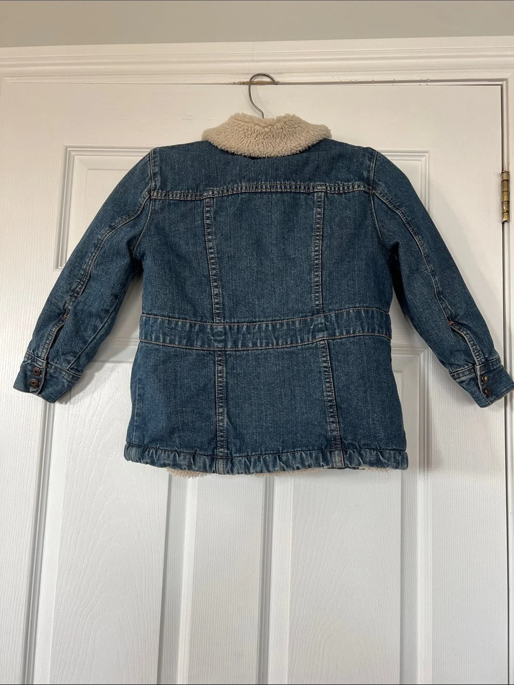 GAP Denim Jacket with Cream Sherpa Collar - Blue - Picture 3 of 3
